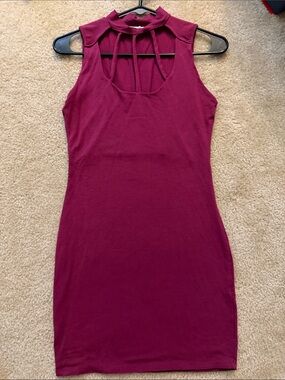 Heart & Hips Sleeveless Mini Dress in Berry Plum